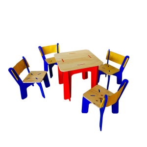 Comedor infantil 4 puestos en madera