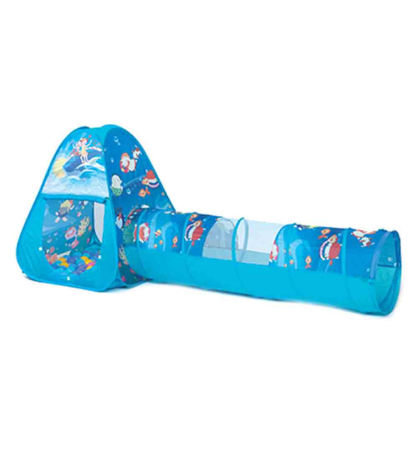 Túnel con camping - océano