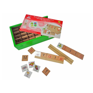 Caja de letras y palabras en español