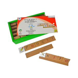 Caja de letras y palabras imprenta inglés