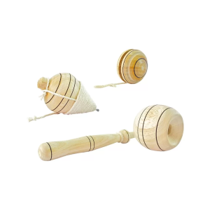 Kit trompo, yo-yo y coca en madera