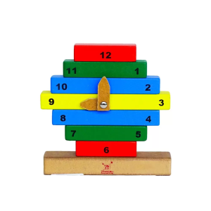 Reloj didáctico desarmable en madera