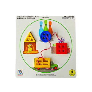 Tablero para encajar y enhebrar