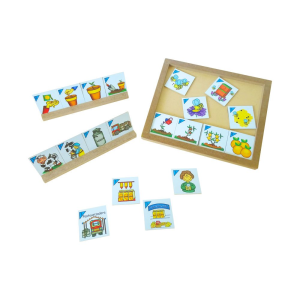 Juego de secuencias con bandeja y guías