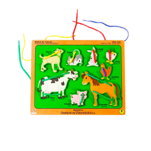 Juego enhebrando animales domésticos