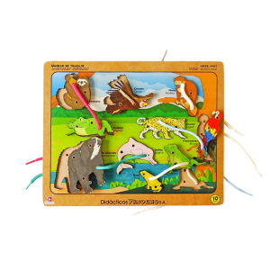 Juego enhebrando animales salvajes