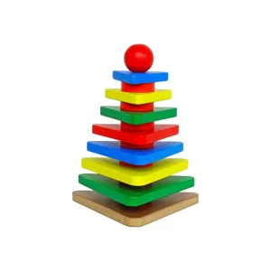 Torre didáctica de triángulos ensartables