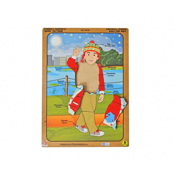 Esquema corporal niño vestido