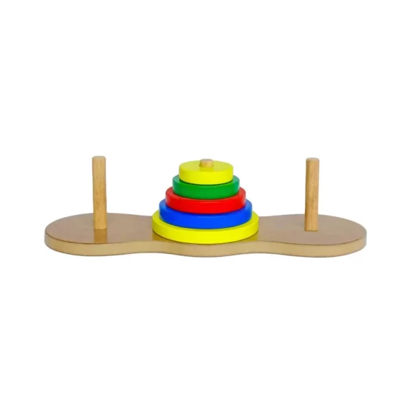 Torre de hanoi en madera x5 discos