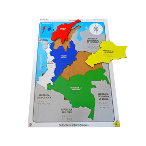 Rompecabezas mapa regiones de colombia en braille