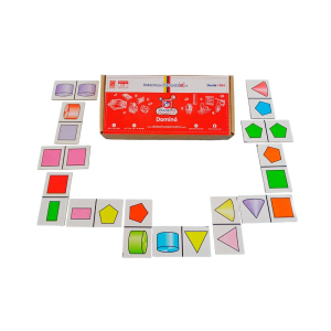 Dominó infantil figuras geométricas - empaque de cartón