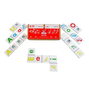 Dominó infantil vocales - empaque de cartón