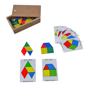 Mosaico en madera (Formas y Colores) x 56 pzs